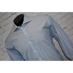 TM Lewin Dress Shirt Men 17.5-36 Blue French Cuffs Lewin 100 Cotton